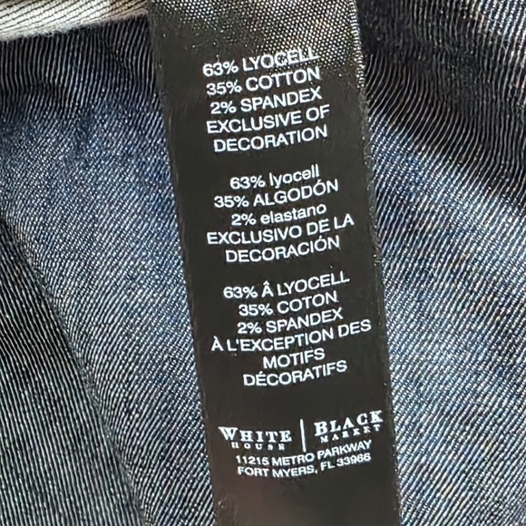 White House Black Market Zip Front Denim Blazer Jacket - Picture 12 of 12